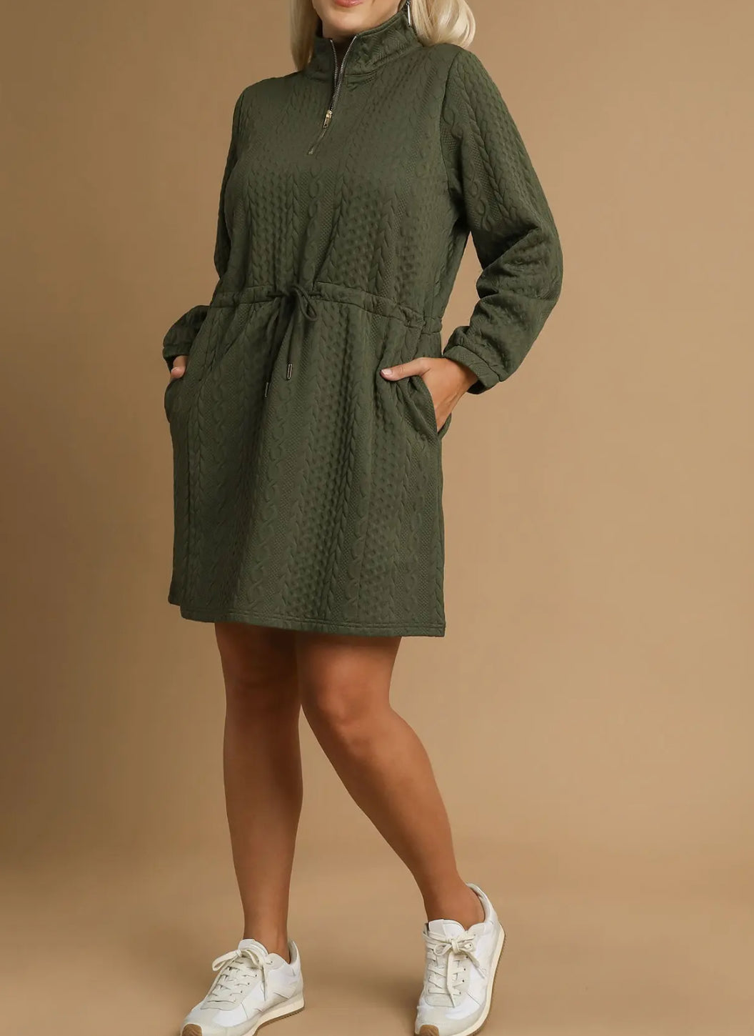 Plus Cinch Waist Active Short Dress