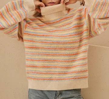 Striped Turtleneck Sweater