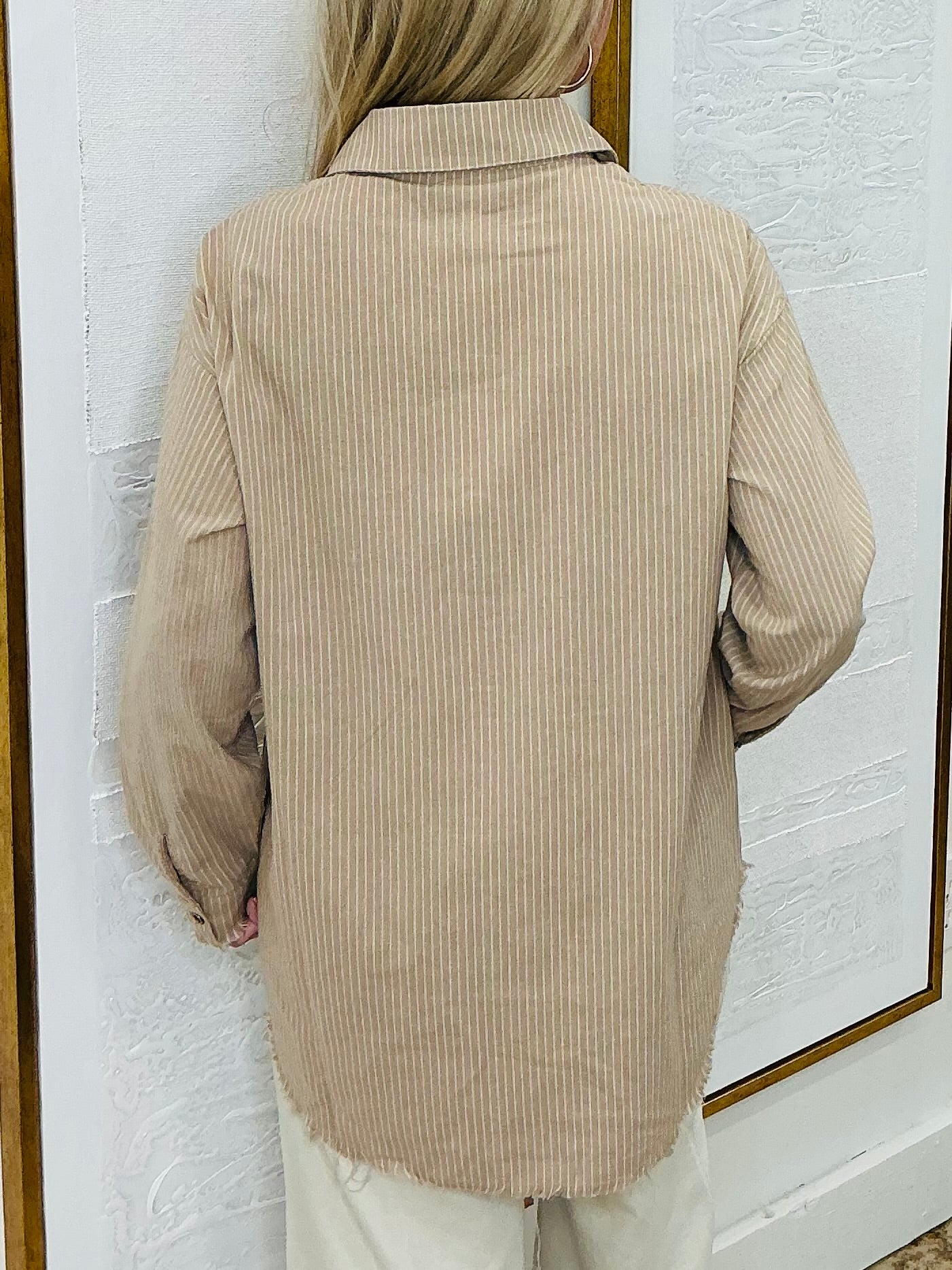 Brown & Cream Stripe Top