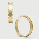 Gold Large Scalloped Hoop Earrings