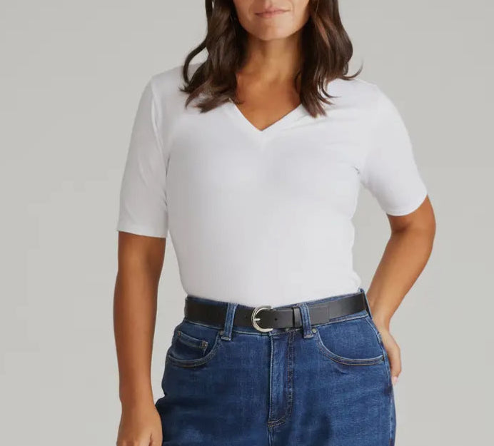 Maia Stovepipe Sleeve Tee/White