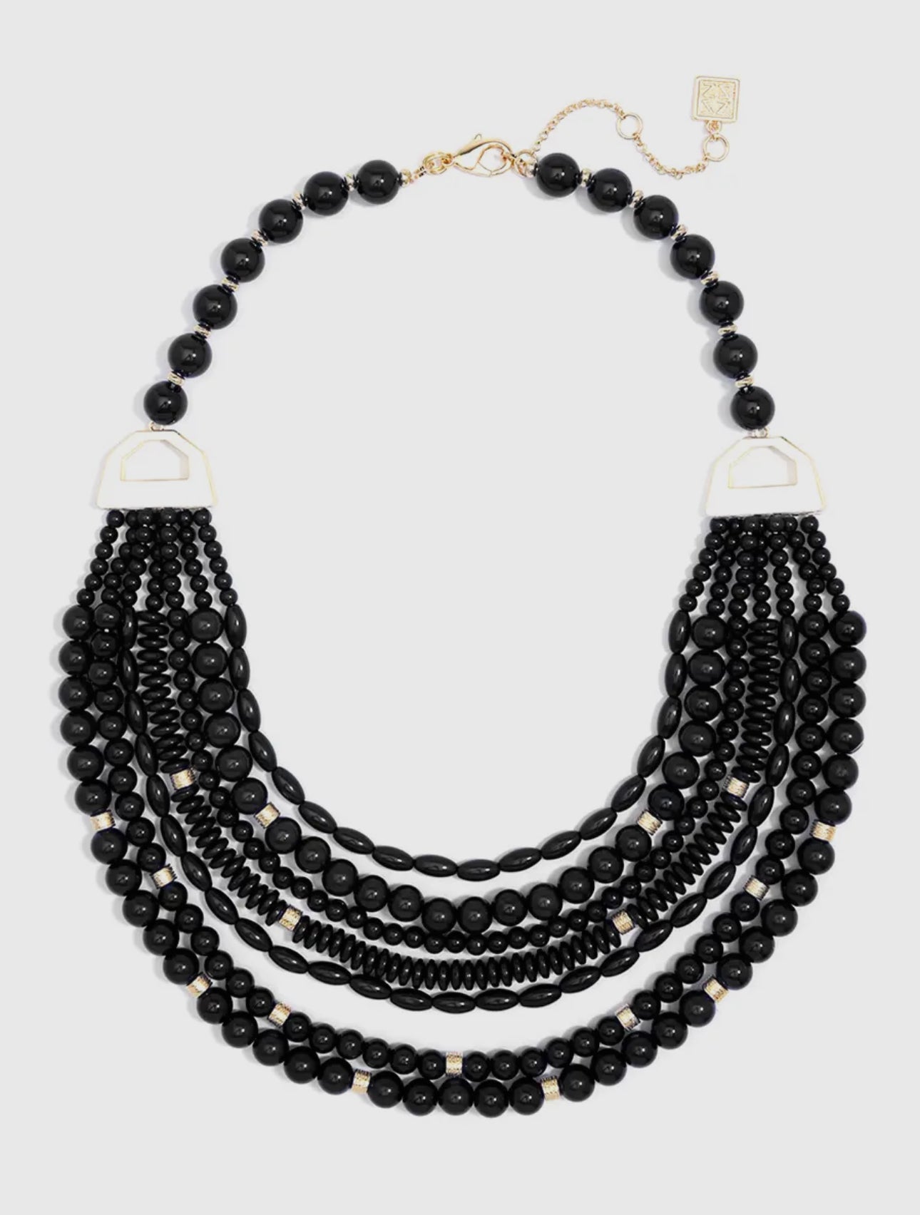 Layered Bib Necklace/Black