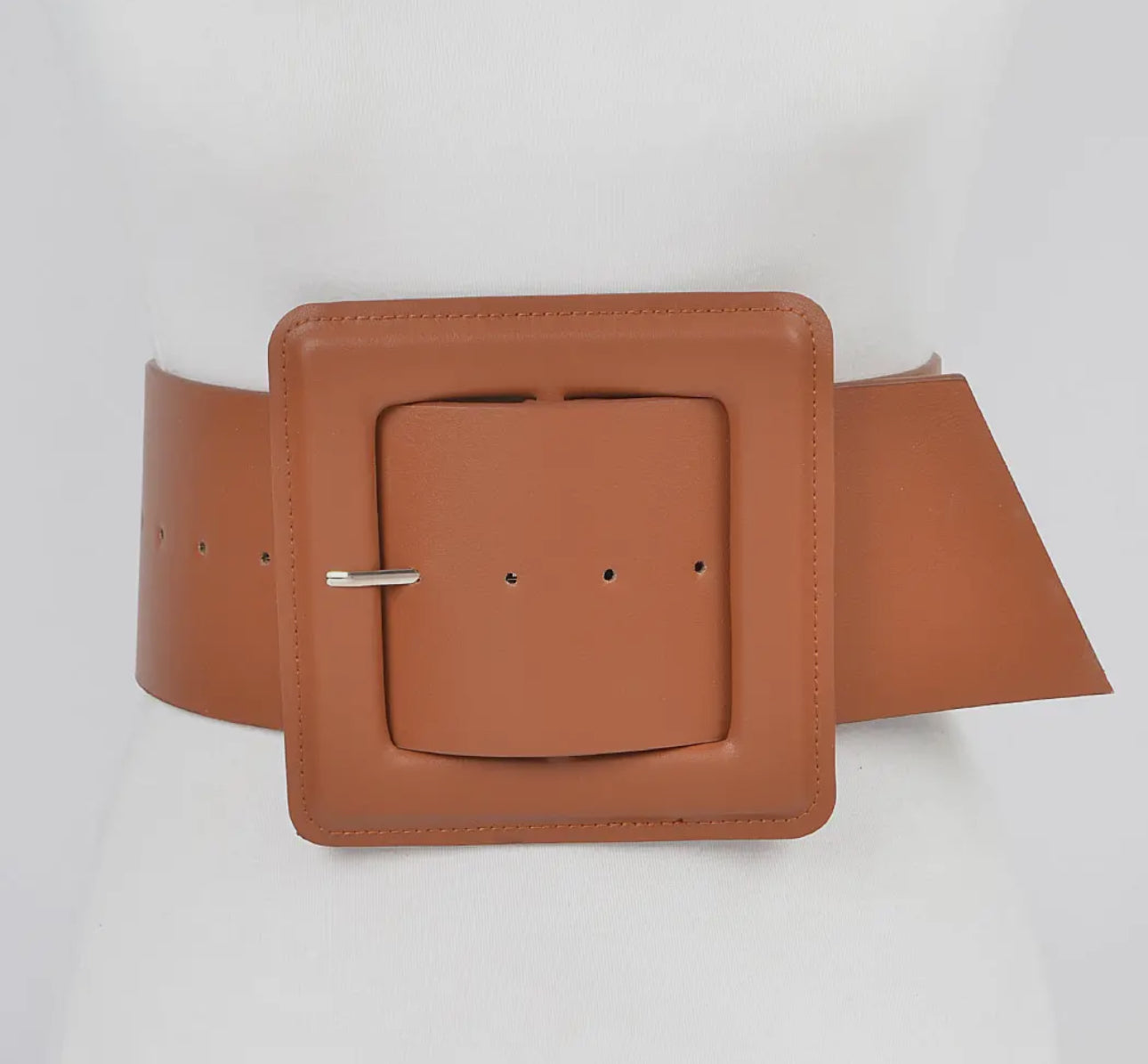 Plus Faux Leather Belt/Camel