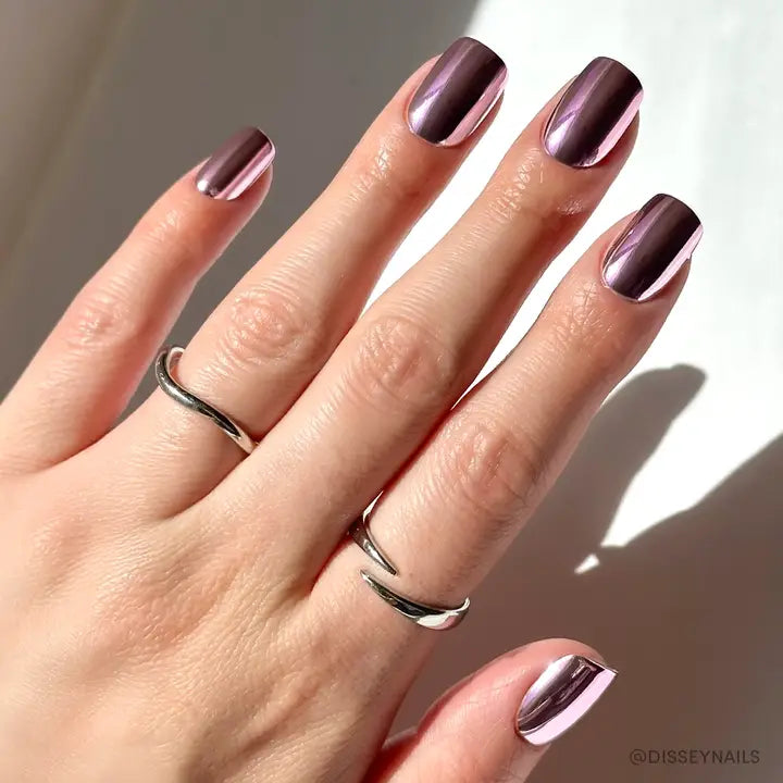 Metallic Blush Press On Nails