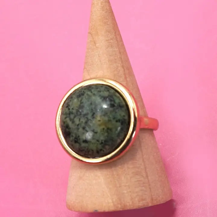 Natural Stone Green Ring
