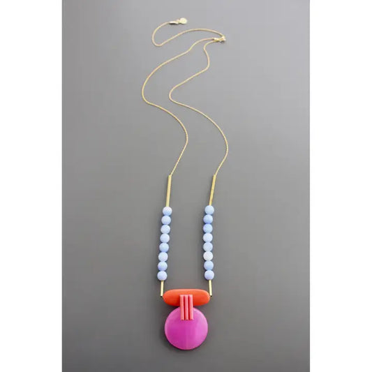 Pink & Orange Pendant Necklace