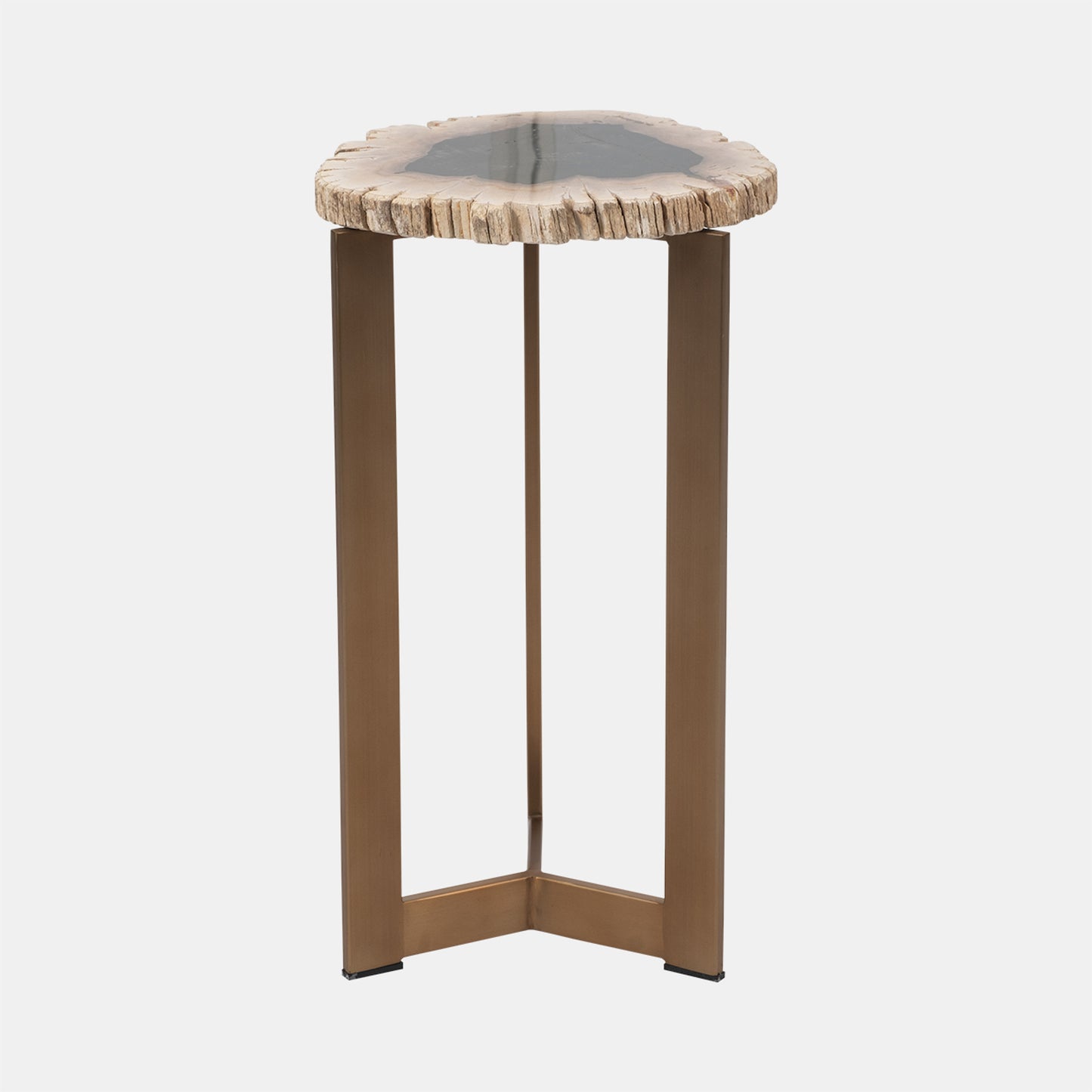 21" Petrified Wood Accent Table