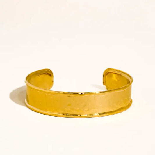 18k Gold Hammered Cuff Bracelet