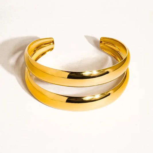 18k Gold Layered Round Bangle
