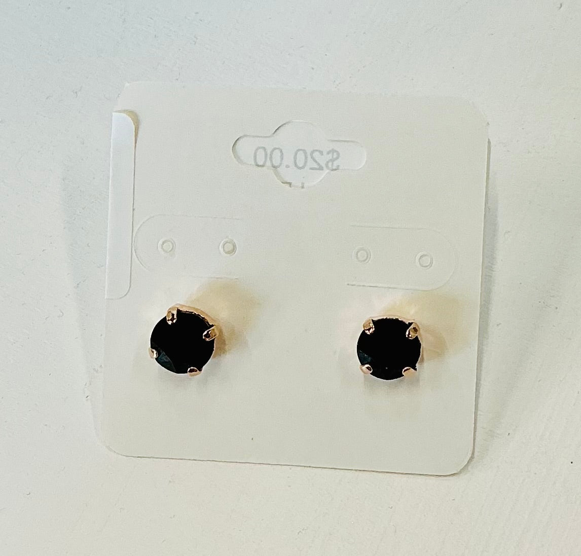Black Crystal Post Earrings