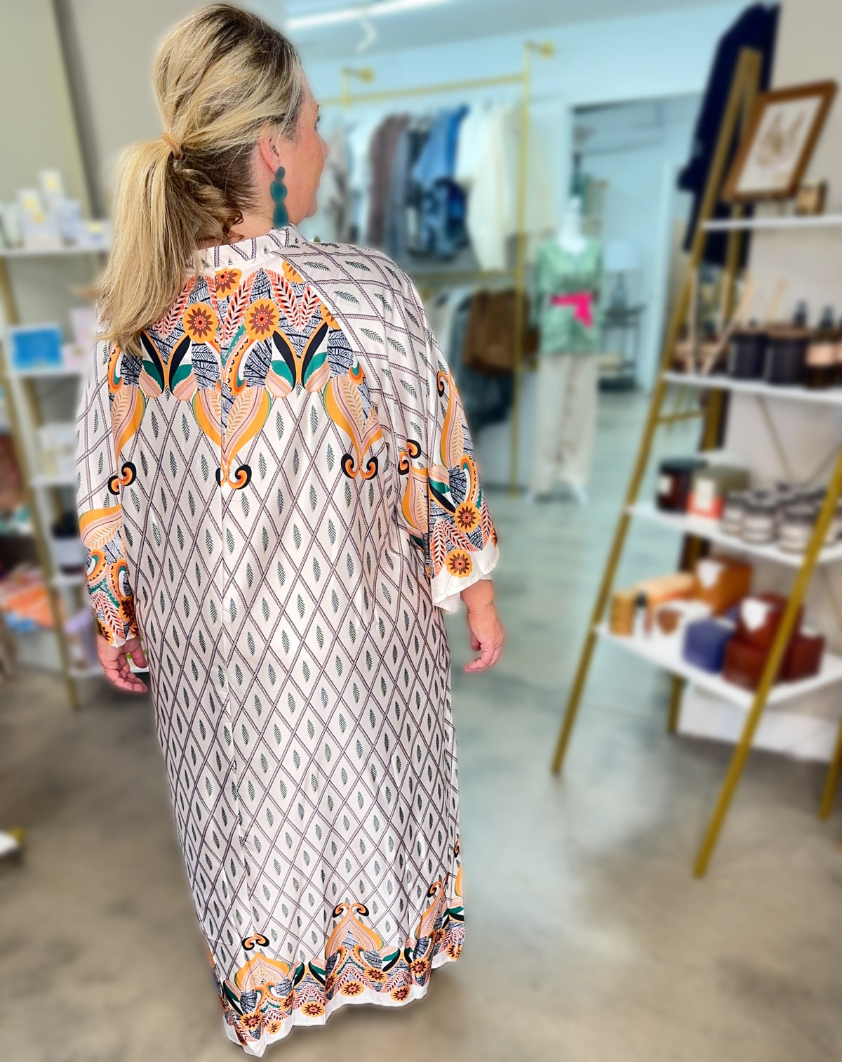 Plus Maxi Dress Multi Ivory