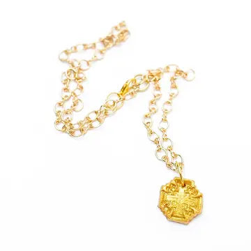 Gold Chain w/ Tiny Jerusalem Cross