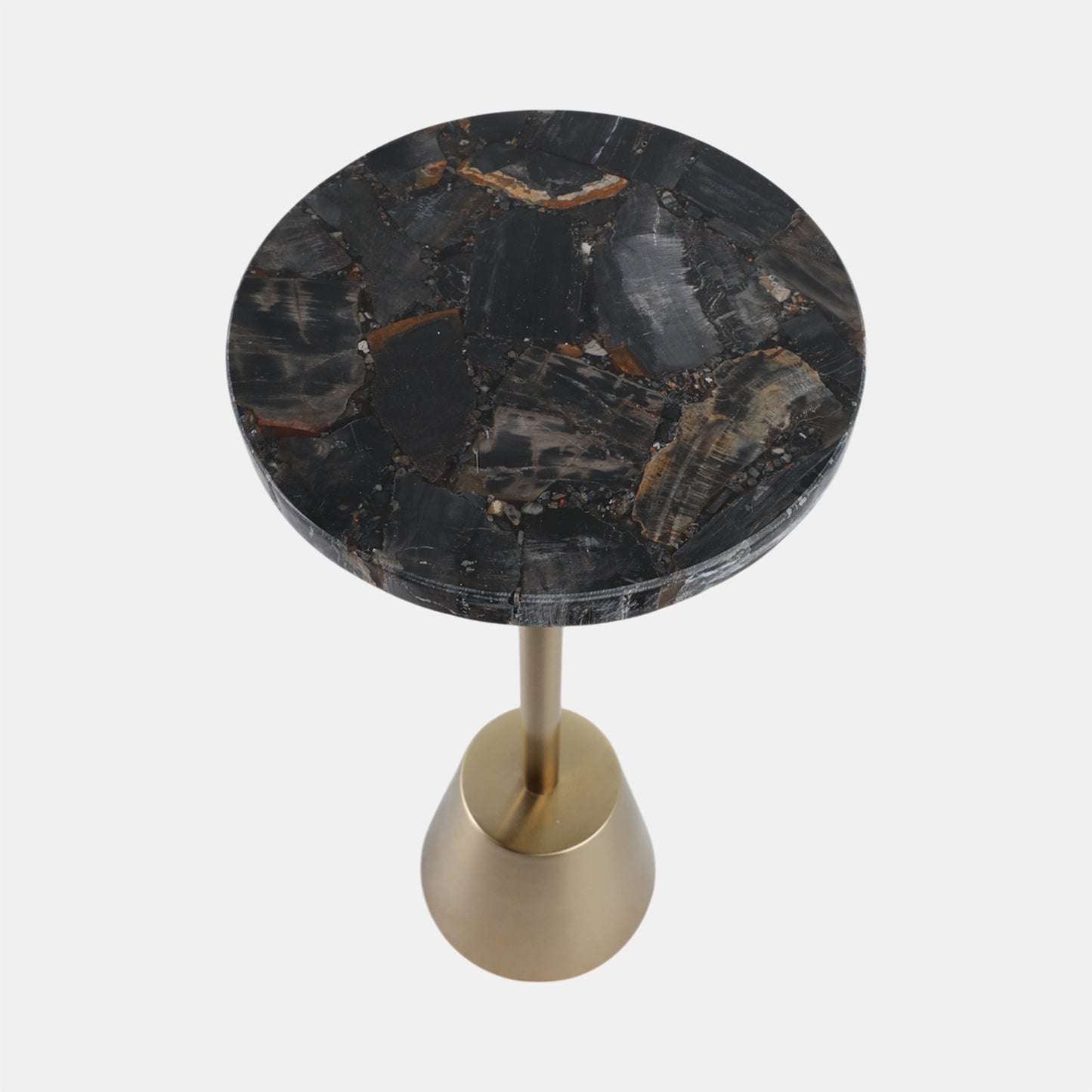Petrified Wood Top Accent Table 25"
