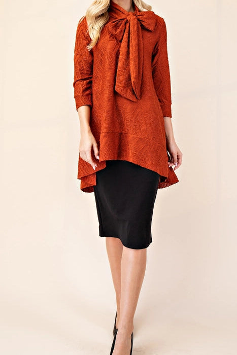 Rust Top w/Bow Front Tie Detail