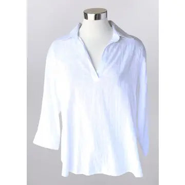 White Striped Plus Size Top