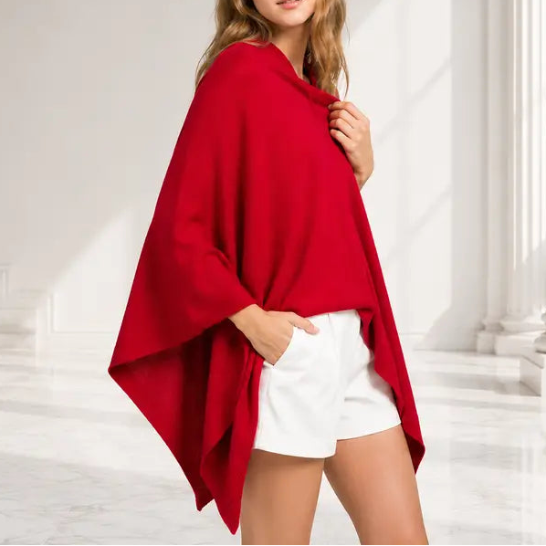 Cashmere-Feel Poncho