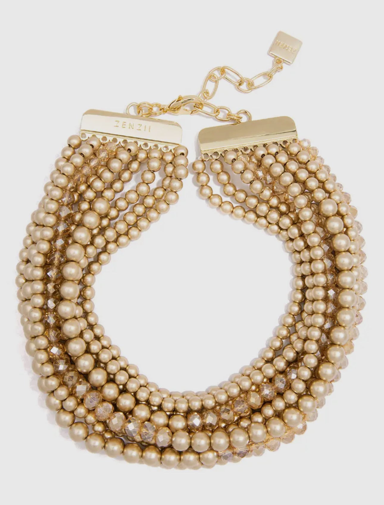Beaded Collar Necklace/Gold