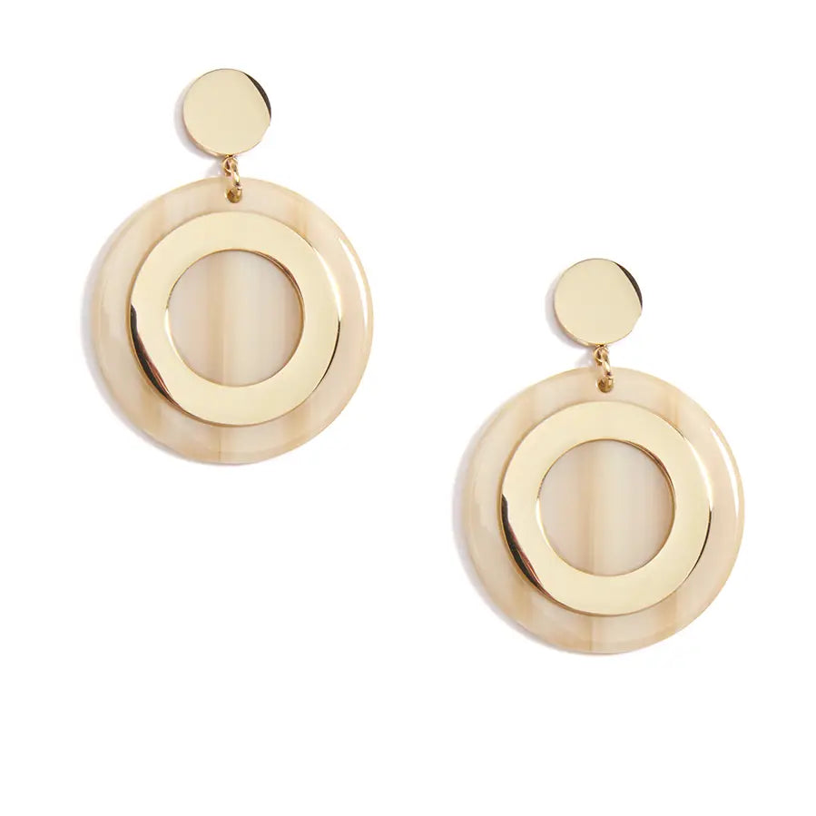 Tortoise Circle Drop Earrings