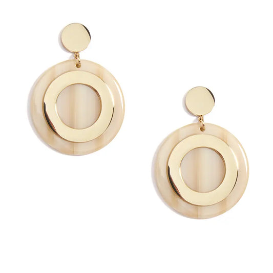 Tortoise Circle Drop Earrings