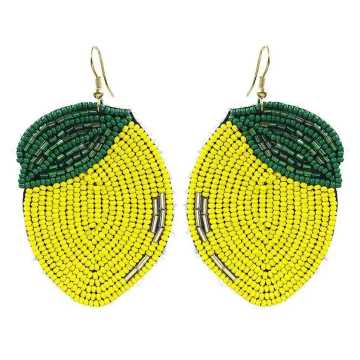 Beaded Lemon Earrings