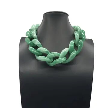 Green Acrylic Chain Necklace
