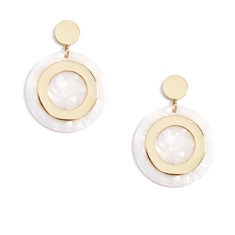 Tortoise Circle Drop Earrings