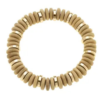 Wood & Gold Stretch Bracelet