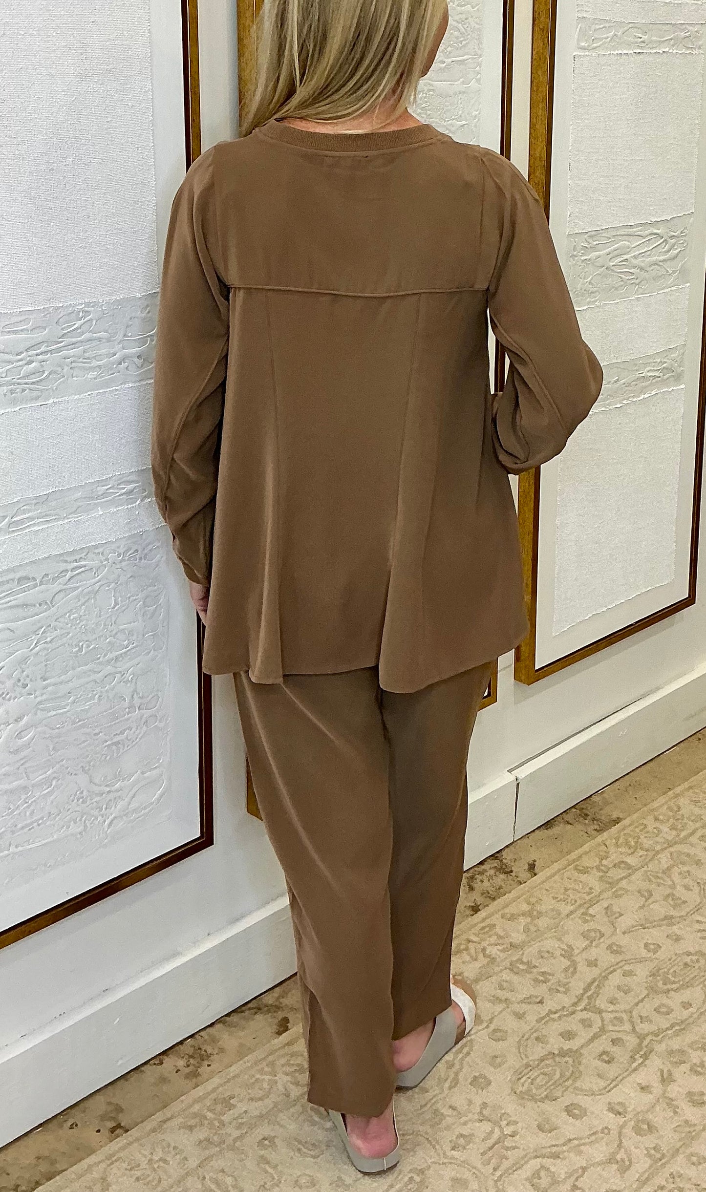 Brown Flowy Pant Set