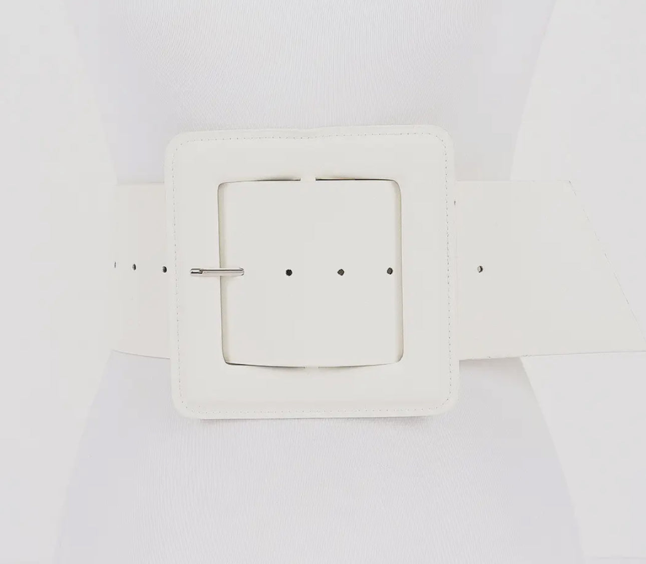 Plus Faux Leather Belt/Ivory