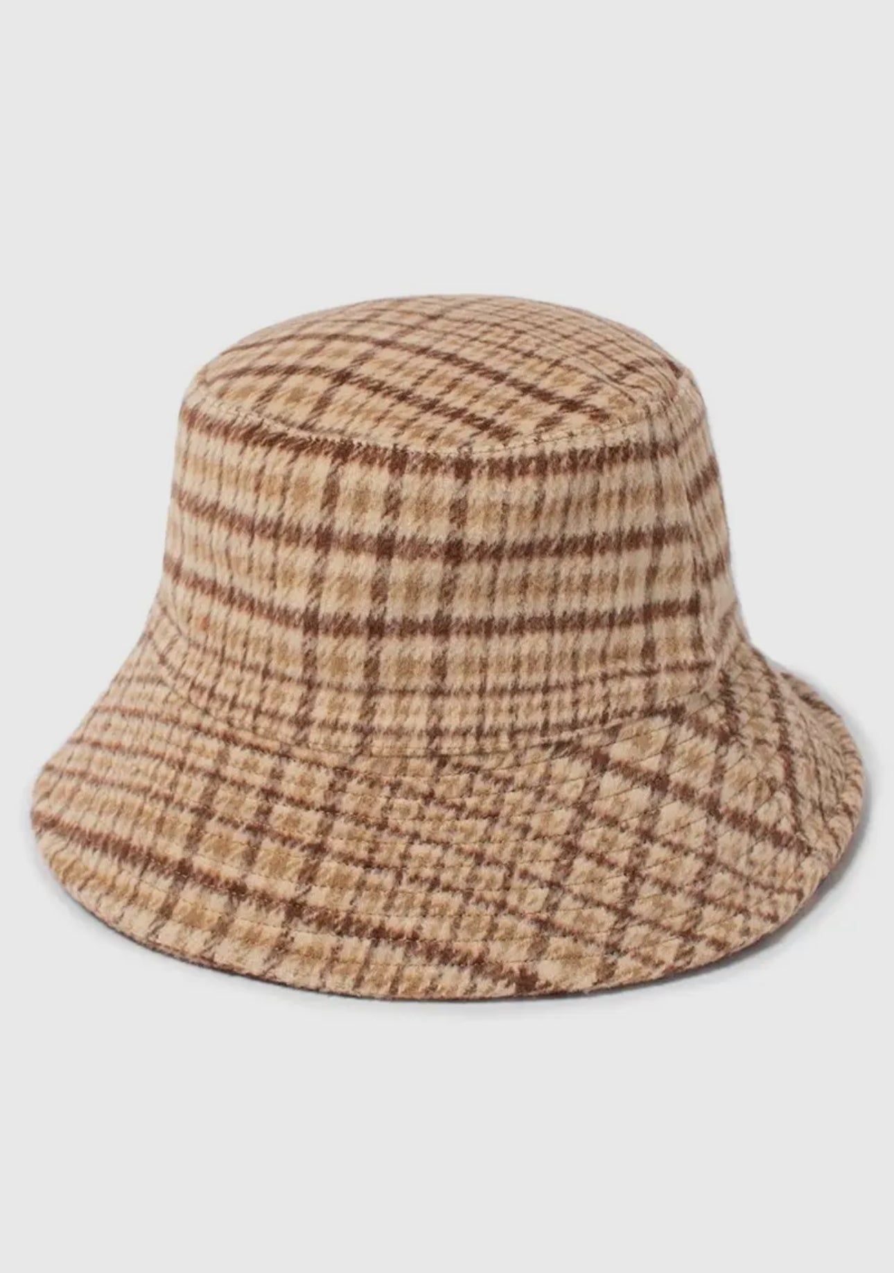 Brown Plaid Bucket Hat