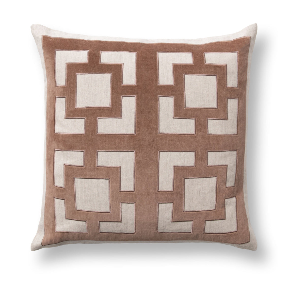 Lattice Pillow Brown 22x22