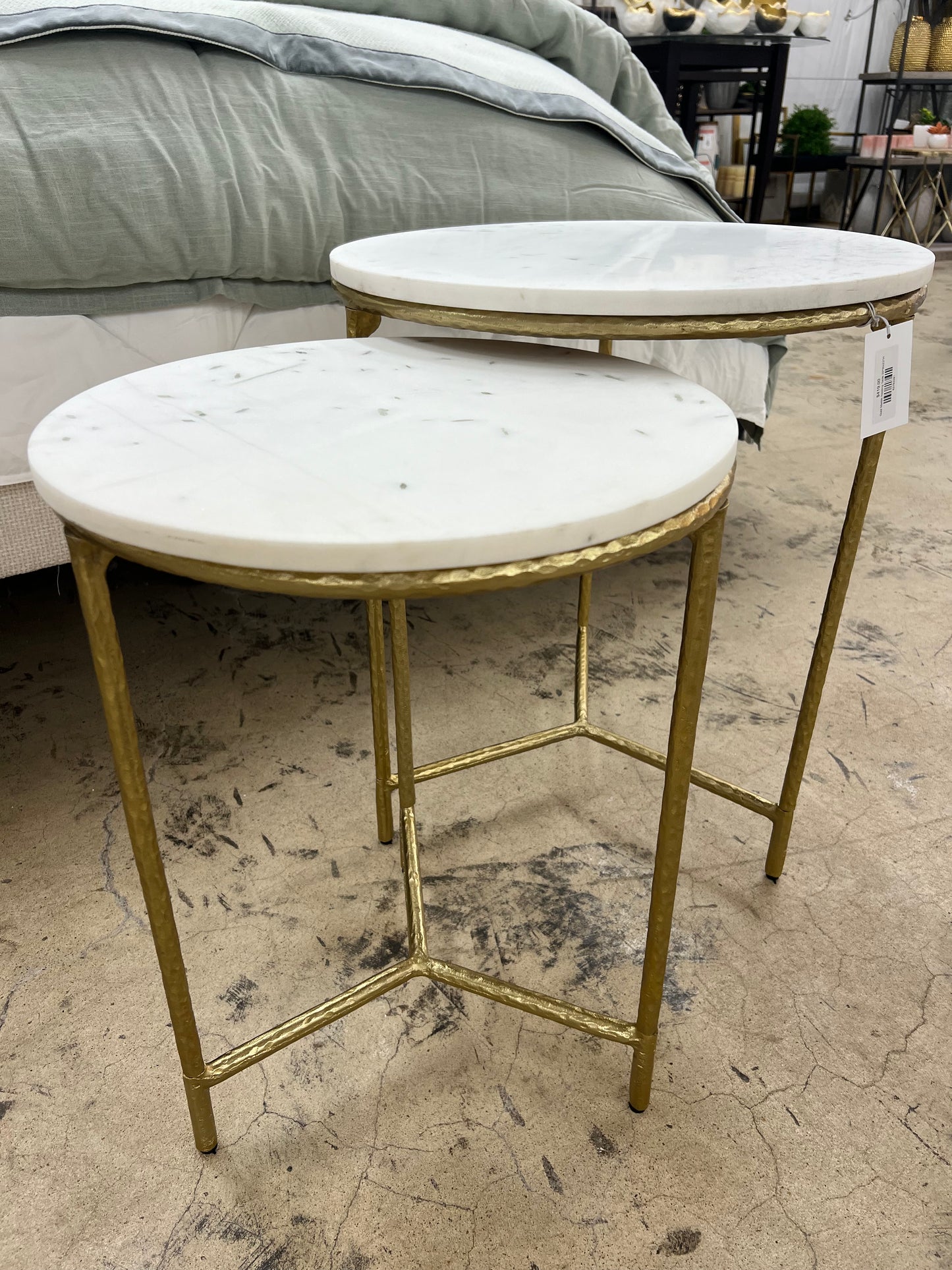 Gold Marble Nesting Tables S/2 20"Wx23"H
