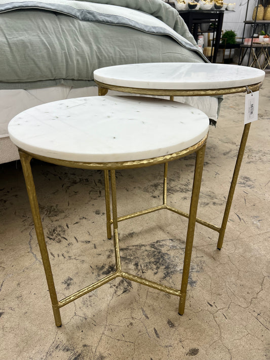 Gold Marble Nesting Table 20"Wx23"H