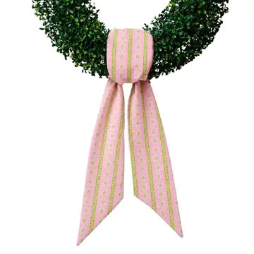 Laura Park Rosemary Stripe Pink Wreath Sash