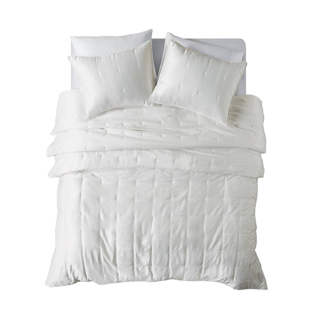 3-Piece Coverlet Set Ivory King/Cal King