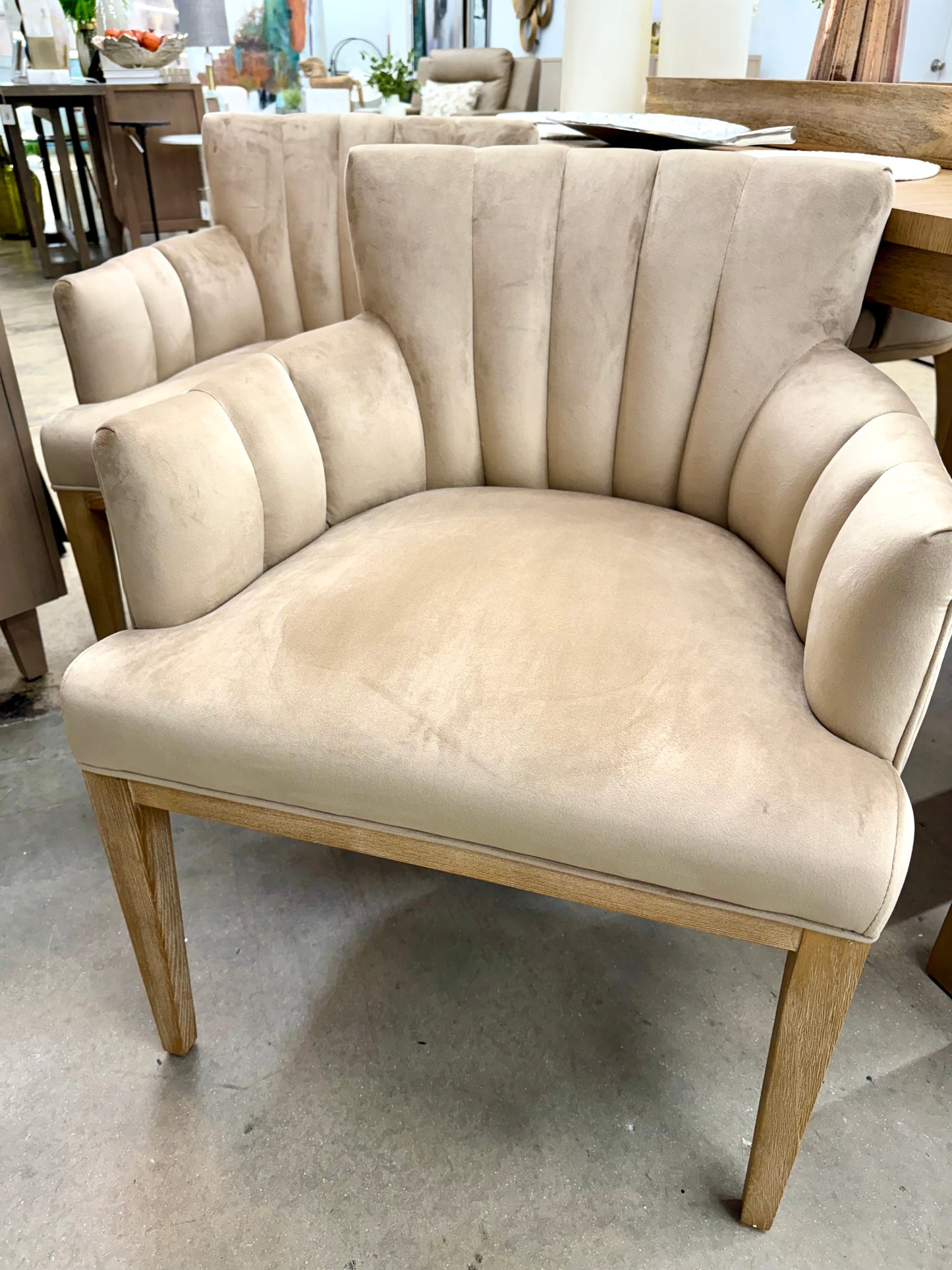 Taupe Velvet Dining Chair