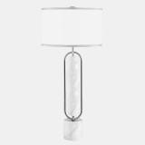 White & Silver Marble Table Lamp 30"h
