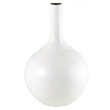 14" Matte White Vase