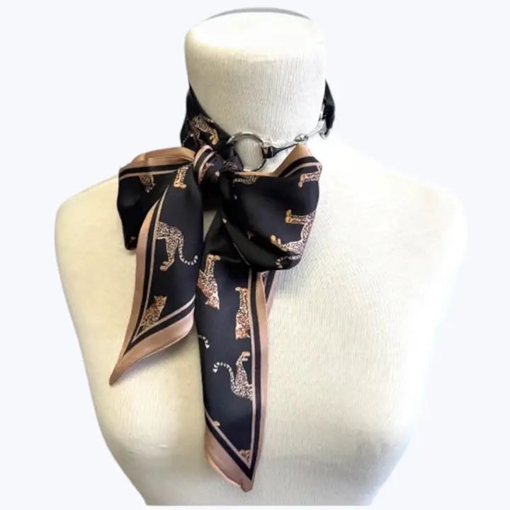 Leopard Bow Neck Scarf