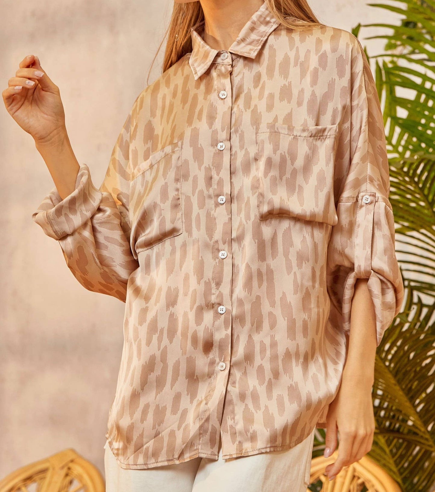 Champagne Oversized Tunic Top