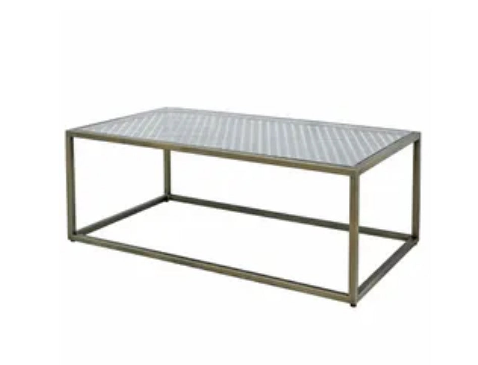 Iron & Glass Cocktail Table 47”W x 26”D x 18.5”H