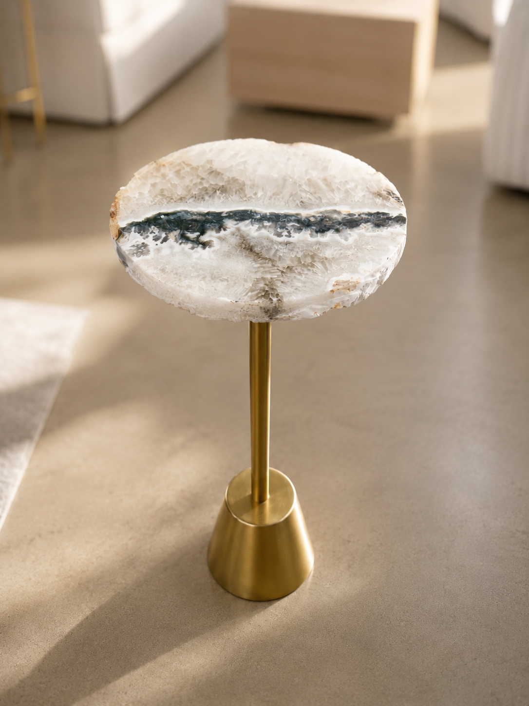 Raw Agate Accent Table 27"h
