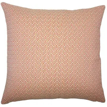Coral Geometric Pillow 18"