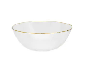 Clear Salad Bowl w/ Gold Rim