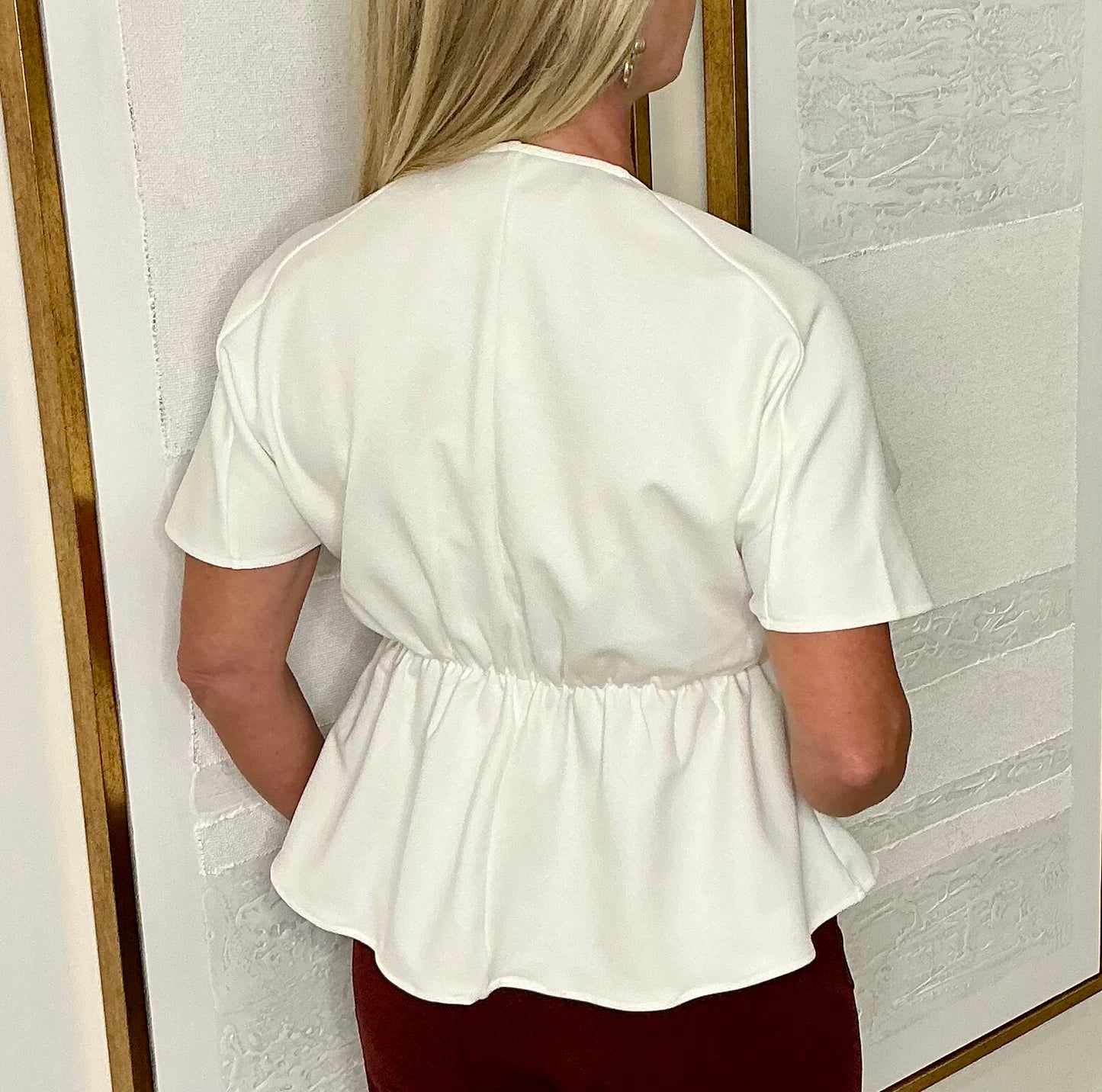 Pleated Peplum Top