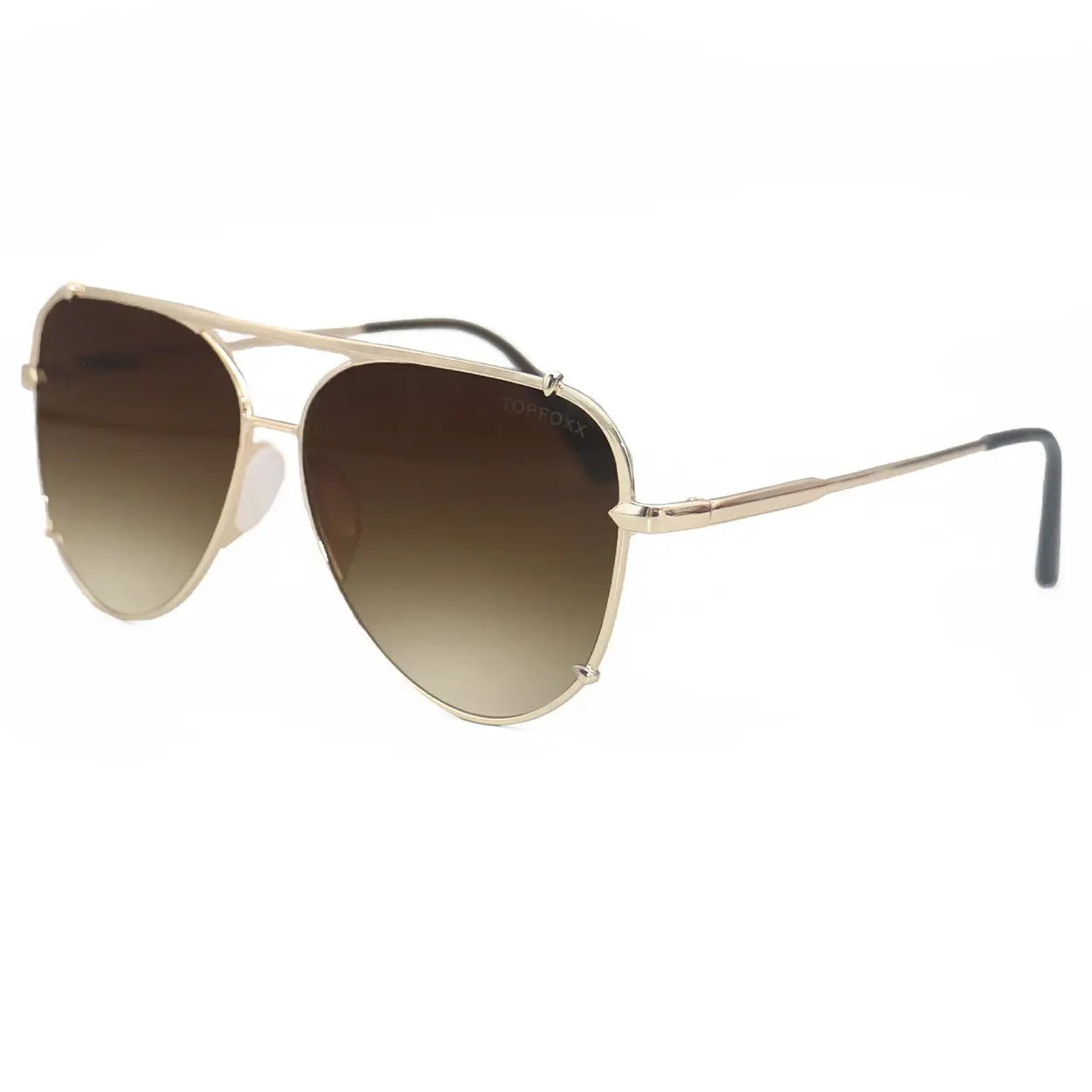Gold & Faded Brown Aviator Sunglasses