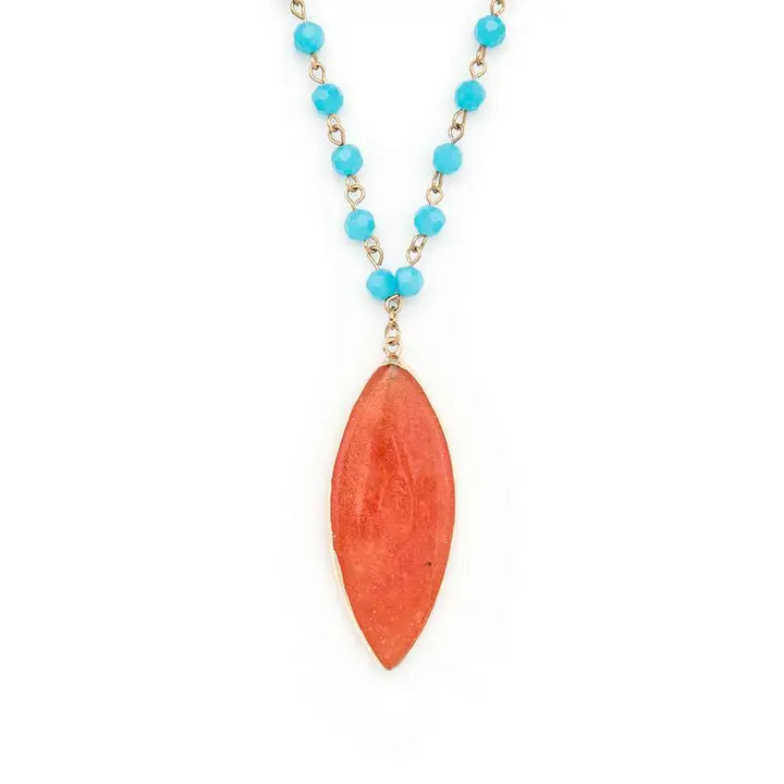 Precious Orange Stone Necklace