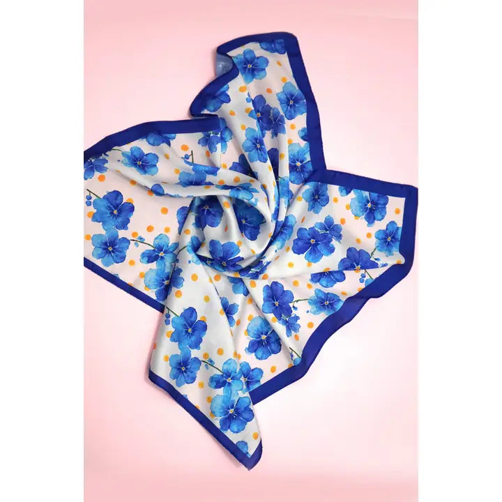 Blue Floral Scarf