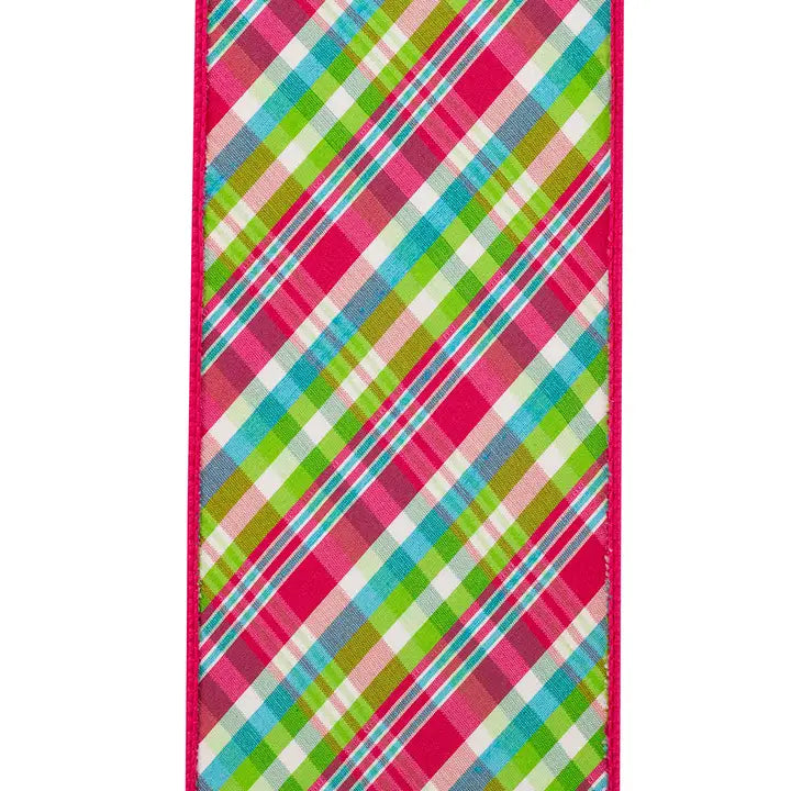 Festive Plaid Ribbon 4" x 5 Yards