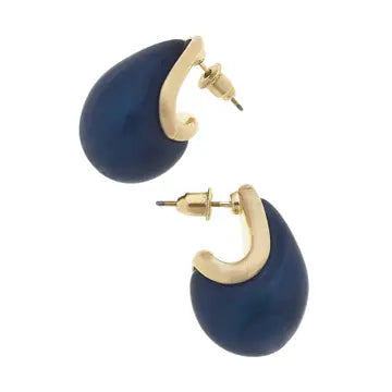 Navy Blue Drop Earrings